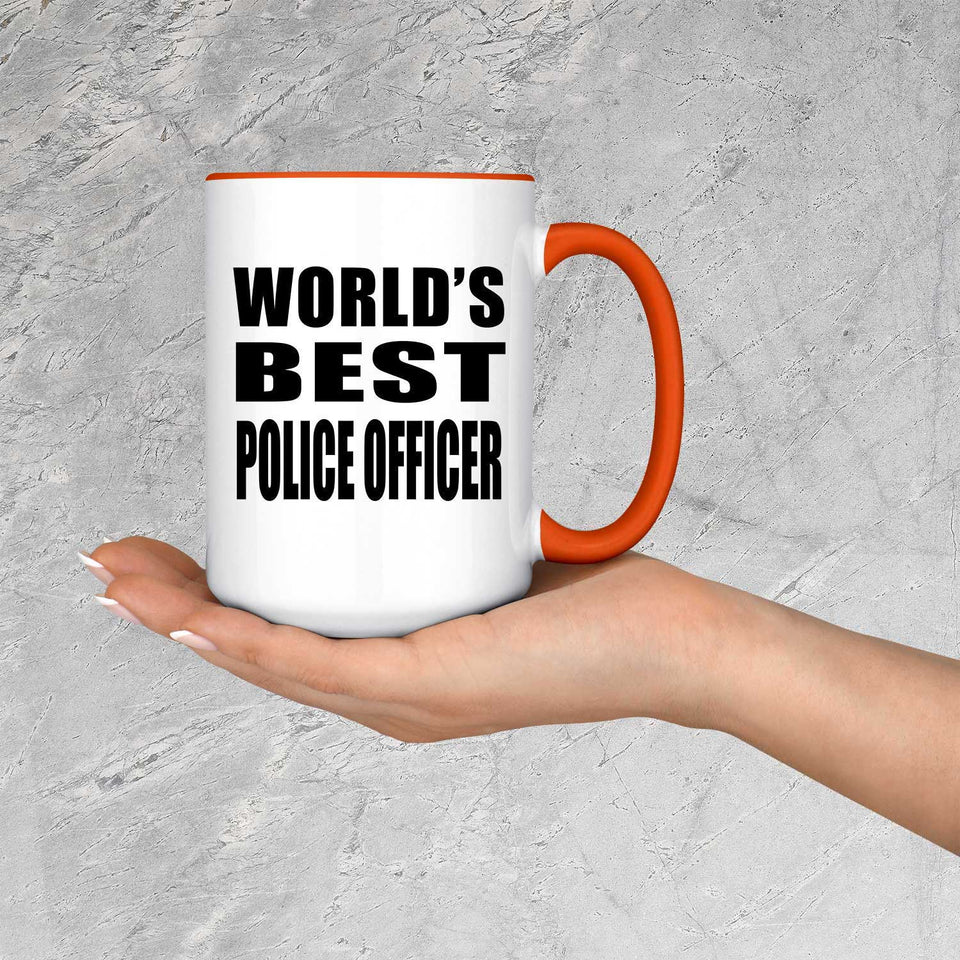 World's Best Police Officer - 15oz Accent Mug Orange