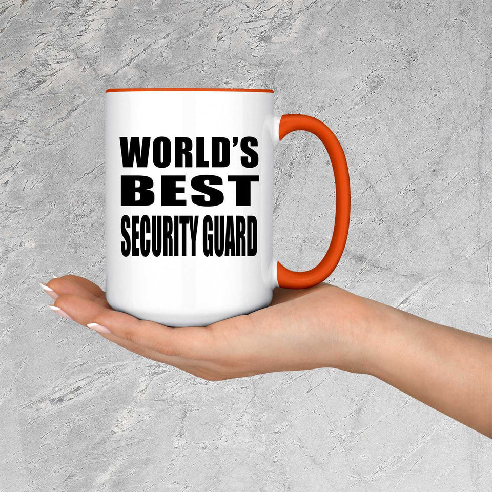 World's Best Security Guard - 15oz Accent Mug Orange