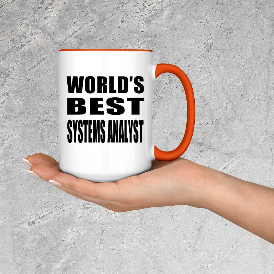 World's Best Systems Analyst - 15oz Accent Mug Orange