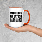 World's Greatest Dairy Farmer - 15oz Accent Mug Orange