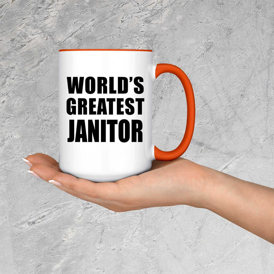 World's Greatest Janitor - 15oz Accent Mug Orange