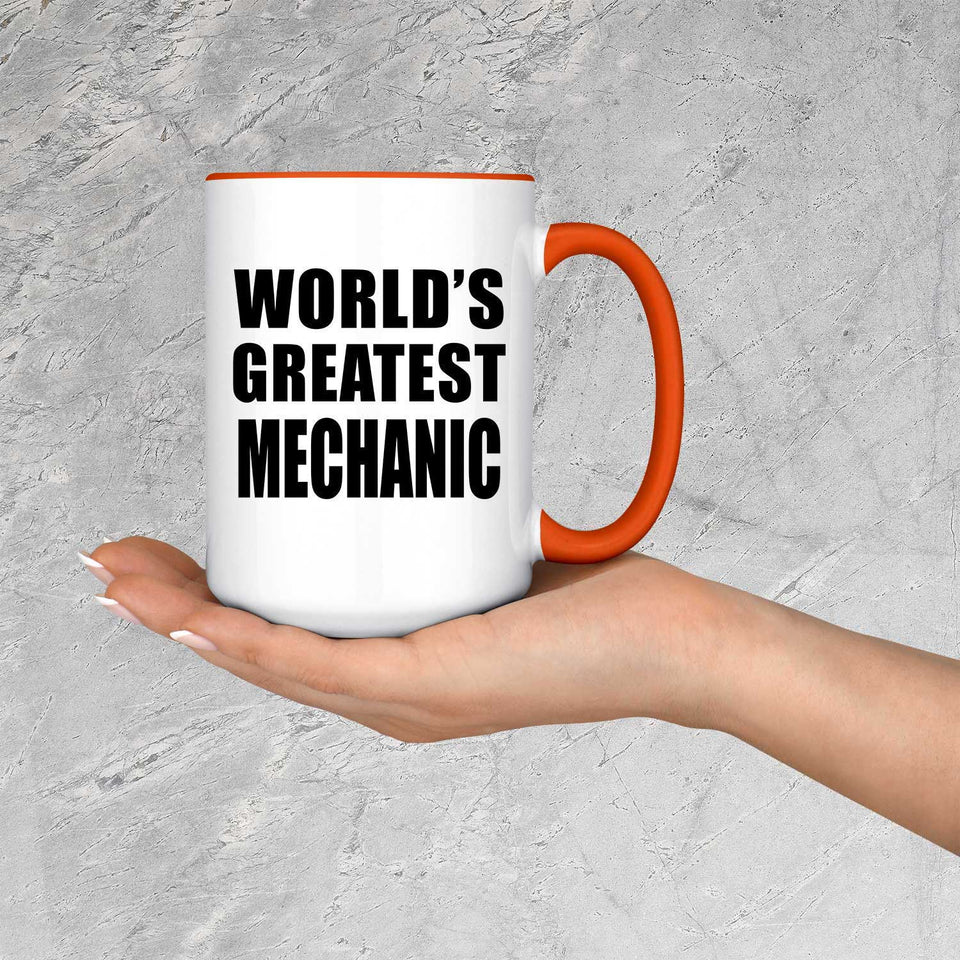 World's Greatest Mechanic - 15oz Accent Mug Orange