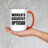World's Greatest Optician - 15oz Accent Mug Orange