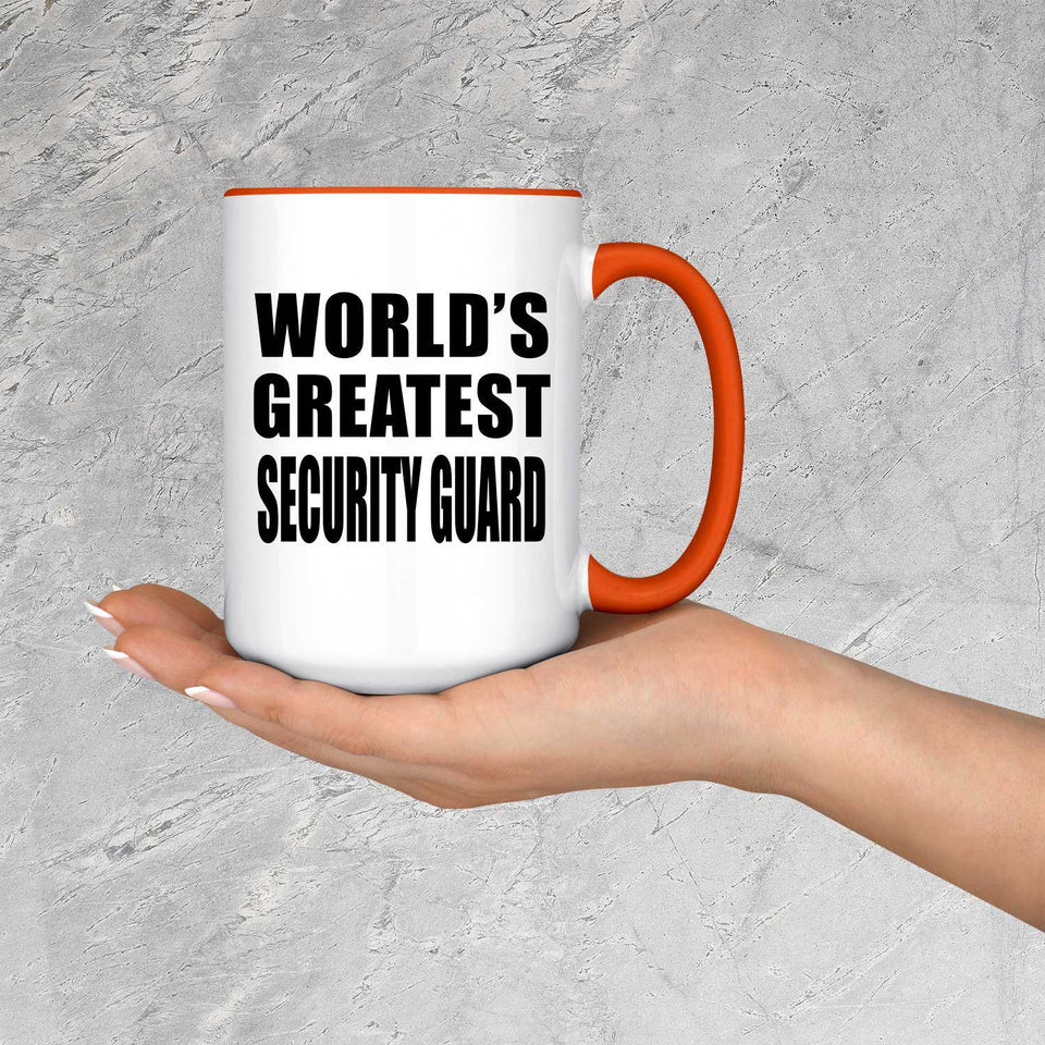 World's Greatest Security Guard - 15oz Accent Mug Orange