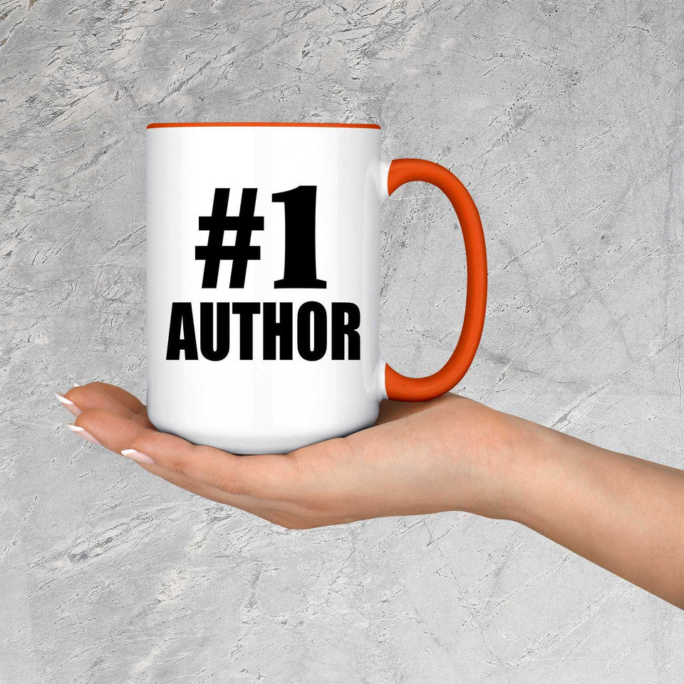 Number One #1 Author - 15oz Accent Mug Orange