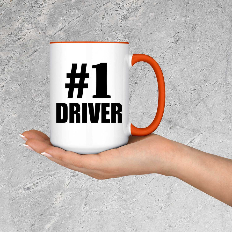 Number One #1 Driver - 15oz Accent Mug Orange