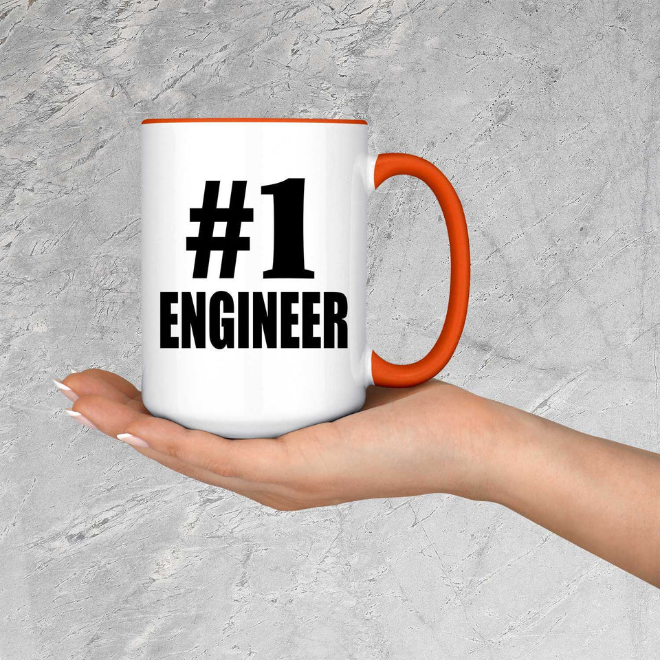 Number One #1 Engineer - 15oz Accent Mug Orange