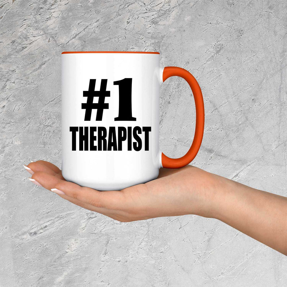 Number One #1 Therapist - 15oz Accent Mug Orange