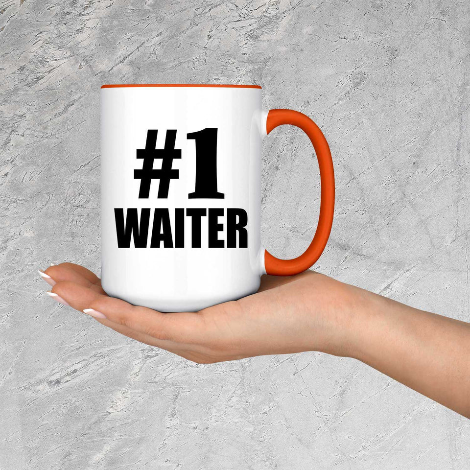 Number One #1 Waiter - 15oz Accent Mug Orange