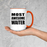 Most Awesome Waiter - 15oz Accent Mug Orange