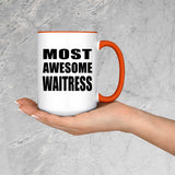 Most Awesome Waitress - 15oz Accent Mug Orange