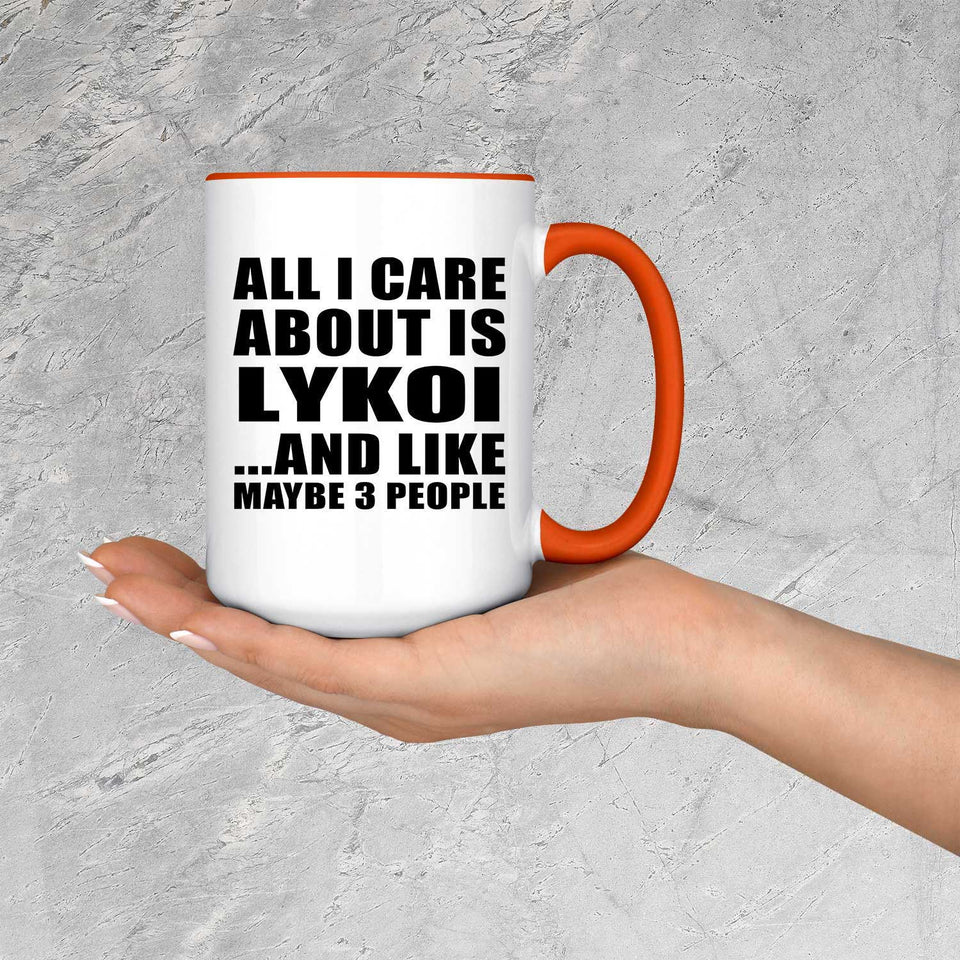 All I Care About Is Lykoi - 15oz Accent Mug Orange