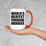 World's Okayest Purchasing Manager - 15oz Accent Mug Orange