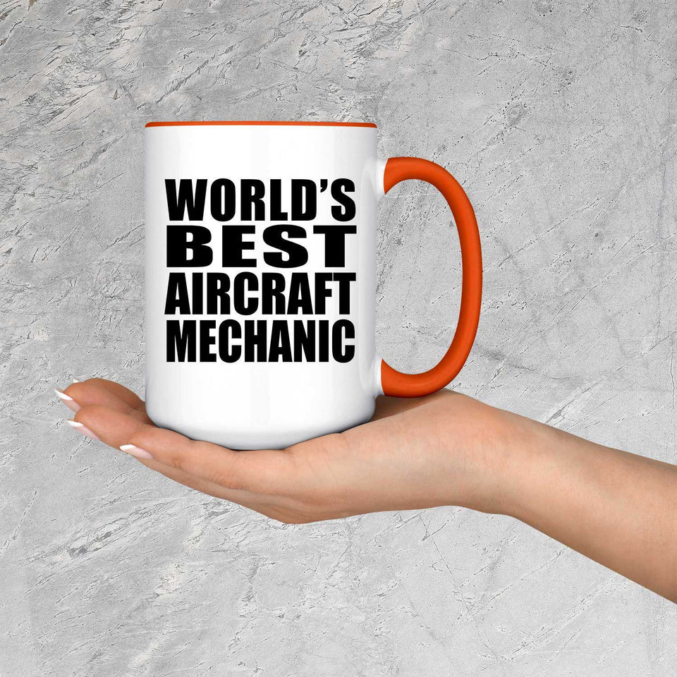 World's Best Aircraft Mechanic - 15oz Accent Mug Orange