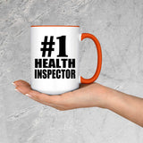 Number One #1 Health Inspector - 15oz Accent Mug Orange