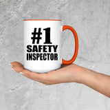 Number One #1 Safety Inspector - 15oz Accent Mug Orange