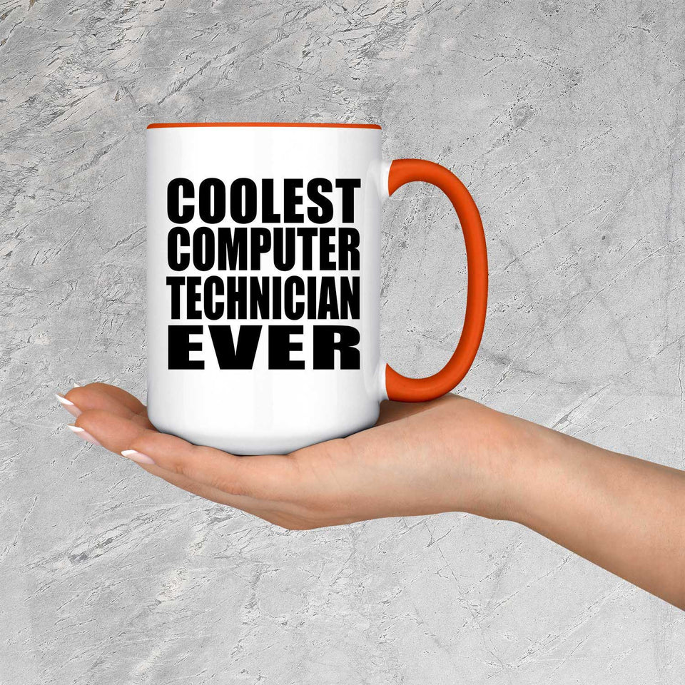 Coolest Computer Technician Ever - 15oz Accent Mug Orange