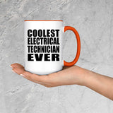 Coolest Electrical Technician Ever - 15oz Accent Mug Orange