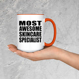 Most Awesome Skincare Specialist - 15oz Accent Mug Orange