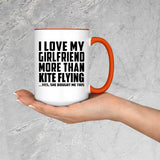 I Love My Girlfriend More Than Kite Flying - 15oz Accent Mug Orange
