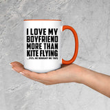 I Love My Boyfriend More Than Kite Flying - 15oz Accent Mug Orange