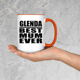 Glenda Best Mum Ever - 15oz Accent Mug Orange
