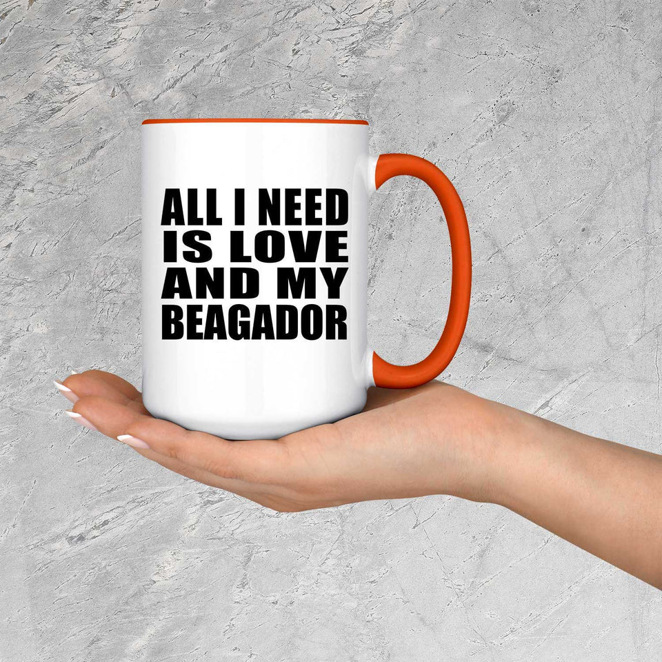All I Need Is Love And My Beagador - 15oz Accent Mug Orange