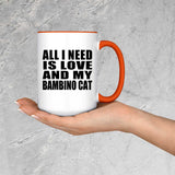 All I Need Is Love And My Bambino Cat - 15oz Accent Mug Orange