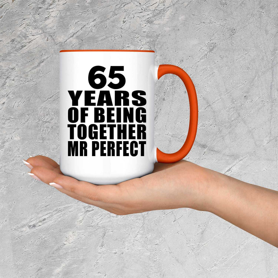 65th Anniversary 65 Years Of Being Mr Perfect - 15oz Accent Mug Orange