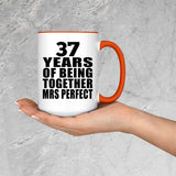 37th Anniversary 37 Years Of Being Mrs Perfect - 15oz Accent Mug Orange