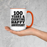 Happy 100th Anniversary 100 Years & Counting - 15oz Accent Mug Orange