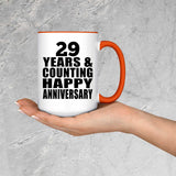 Happy 29th Anniversary 29 Years & Counting - 15oz Accent Mug Orange