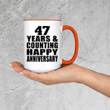 Happy 47th Anniversary 47 Years & Counting - 15oz Accent Mug Orange
