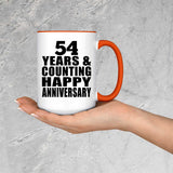 Happy 54th Anniversary 54 Years & Counting - 15oz Accent Mug Orange