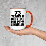Happy 73rd Anniversary 73 Years & Counting - 15oz Accent Mug Orange