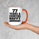 Happy 77th Anniversary 77 Years & Counting - 15oz Accent Mug Orange