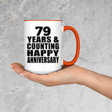 Happy 79th Anniversary 79 Years & Counting - 15oz Accent Mug Orange