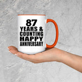 Happy 87th Anniversary 87 Years & Counting - 15oz Accent Mug Orange