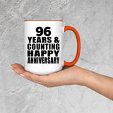 Happy 96th Anniversary 96 Years & Counting - 15oz Accent Mug Orange