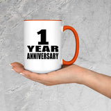 1st Anniversary 1 Year Anniversary - 15oz Accent Mug Orange