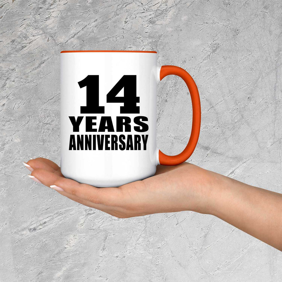 14th Anniversary 14 Years Anniversary - 15oz Accent Mug Orange