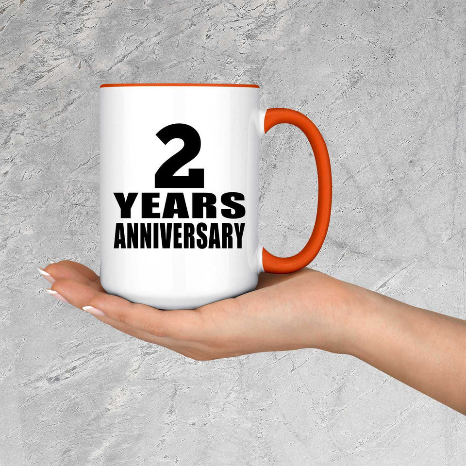 2nd Anniversary 2 Years Anniversary - 15oz Accent Mug Orange