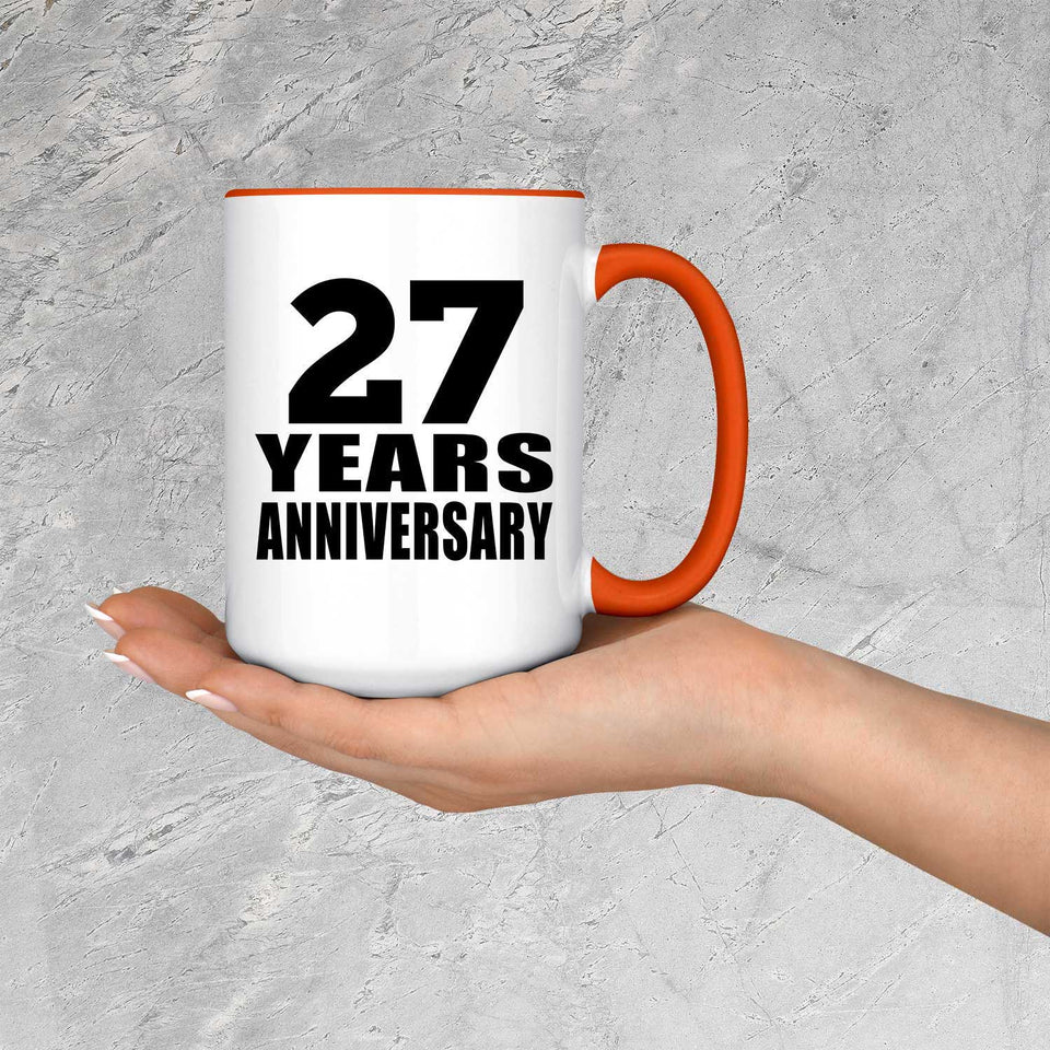 27th Anniversary 27 Years Anniversary - 15oz Accent Mug Orange
