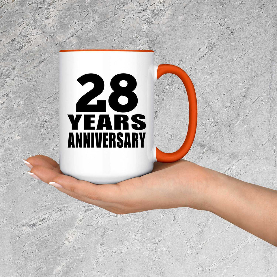 28th Anniversary 28 Years Anniversary - 15oz Accent Mug Orange