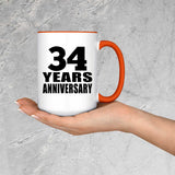 34th Anniversary 34 Years Anniversary - 15oz Accent Mug Orange