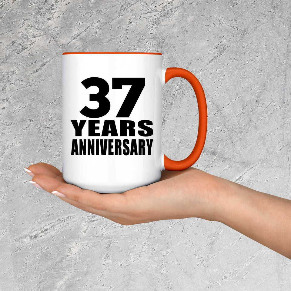 37th Anniversary 37 Years Anniversary - 15oz Accent Mug Orange