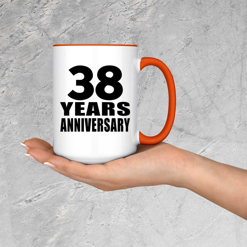 38th Anniversary 38 Years Anniversary - 15oz Accent Mug Orange