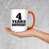 4th Anniversary 4 Years Anniversary - 15oz Accent Mug Orange