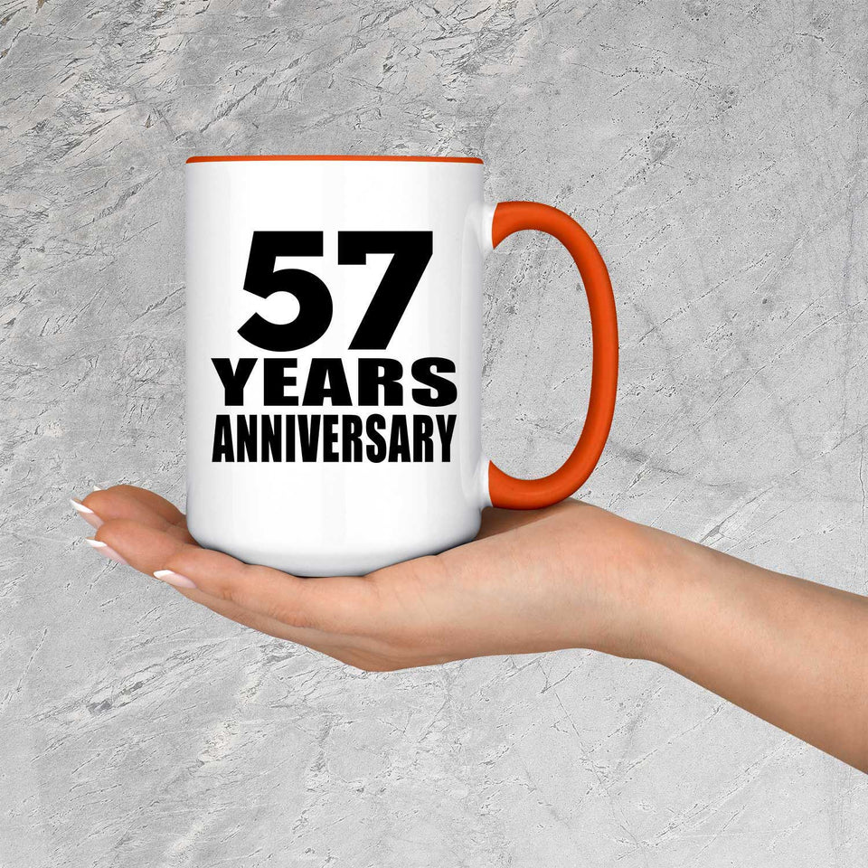 57th Anniversary 57 Years Anniversary - 15oz Accent Mug Orange