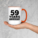 59th Anniversary 59 Years Anniversary - 15oz Accent Mug Orange